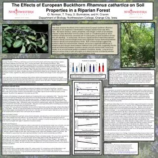 The Effects of European Buckthorn Rhamnus cathartica on Soil Properties in a Riparian Forest