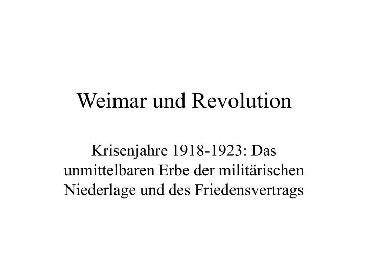 weimar und revolution