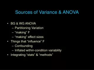 Sources of Variance &amp; ANOVA