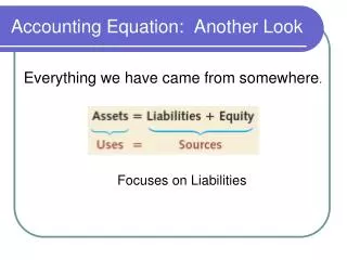 Accounting Equation: Another Look