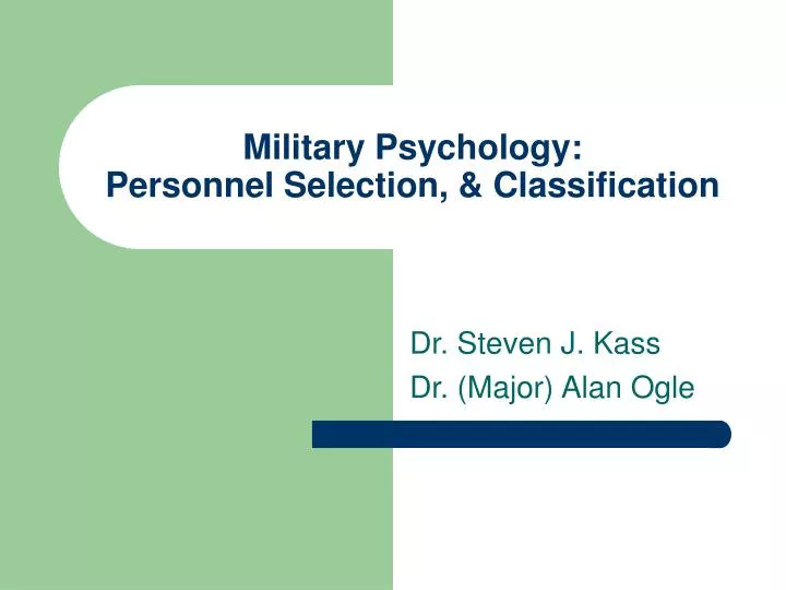 military psychology personnel selection classification