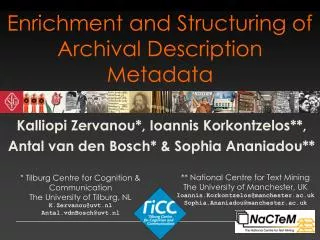 Enrichment and Structuring of Archival Description Metadata