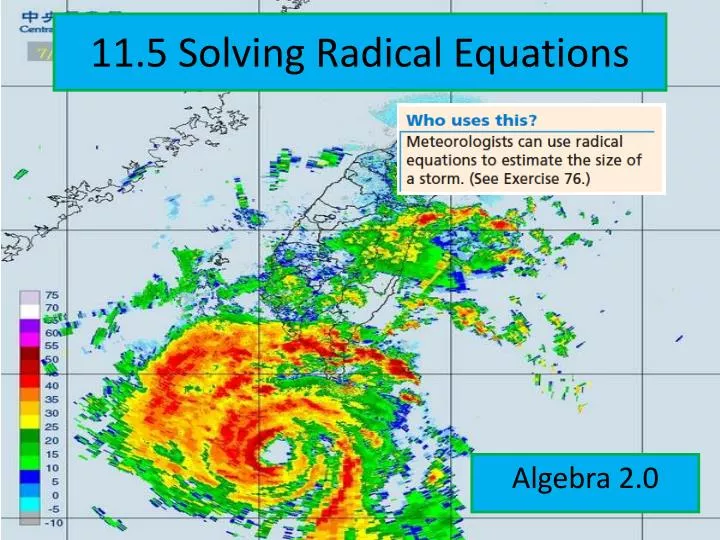 11 5 solving radical equations