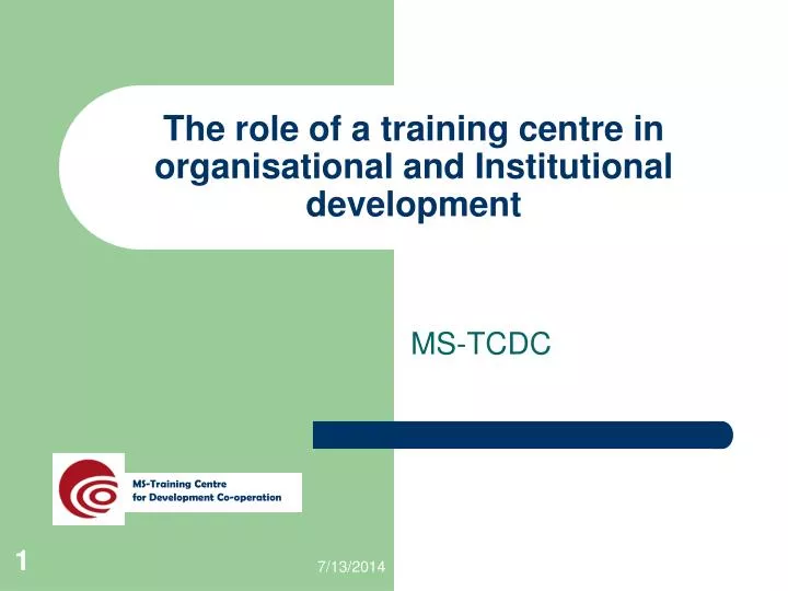 the role of a training centre in organisational and institutional development