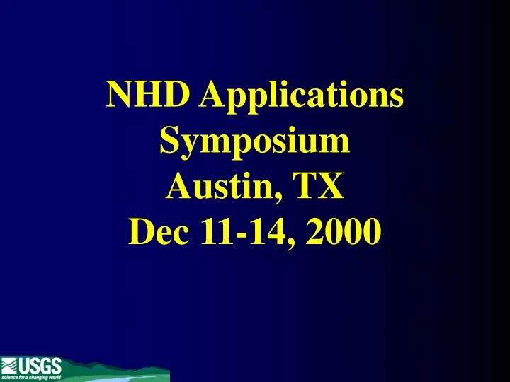 nhd applications symposium austin tx dec 11 14 2000