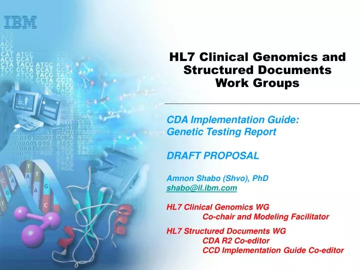 hl7 clinical genomics and structured documents work groups