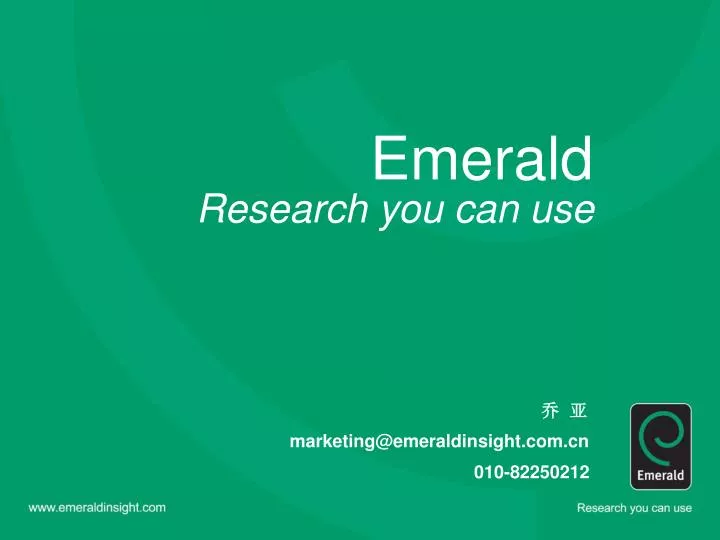 emerald research you can use