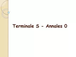 terminale s annales 0