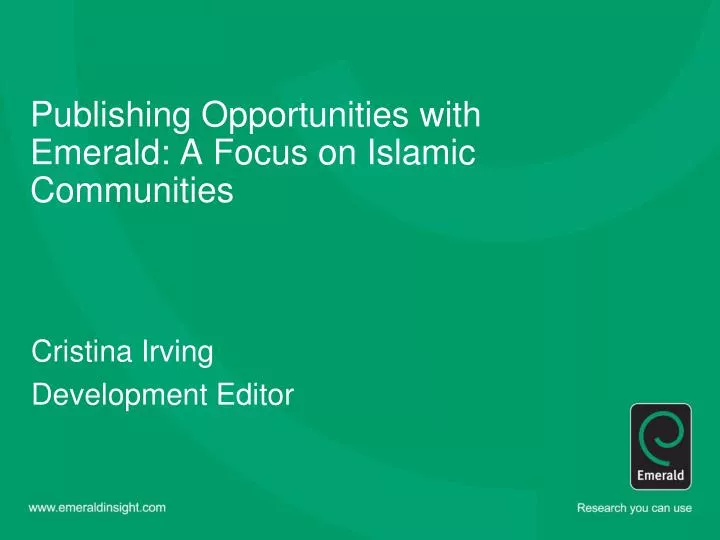 publishing opportunities with emerald a focus on islamic communities