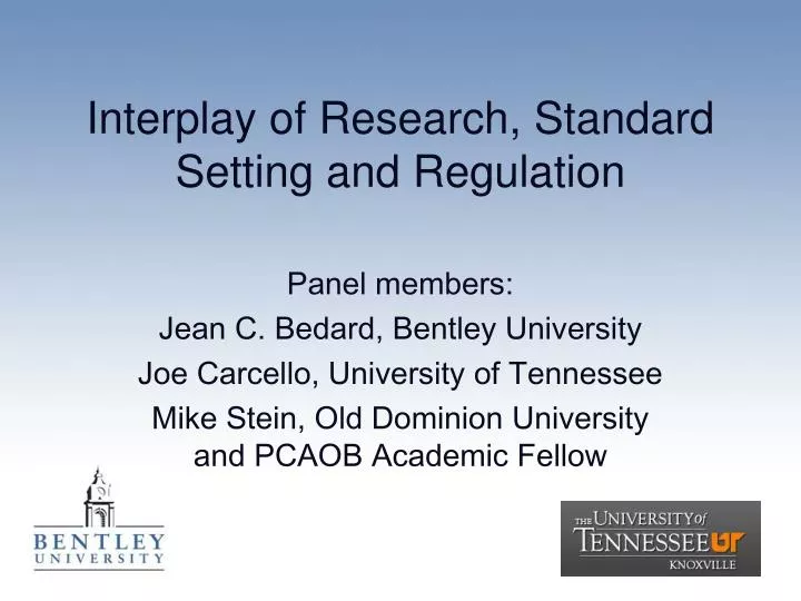 interplay of research standard setting and regulation