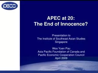 APEC at 20: The End of Innocence?