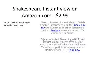 Shakespeare Instant view on Amazon.com - $2.99