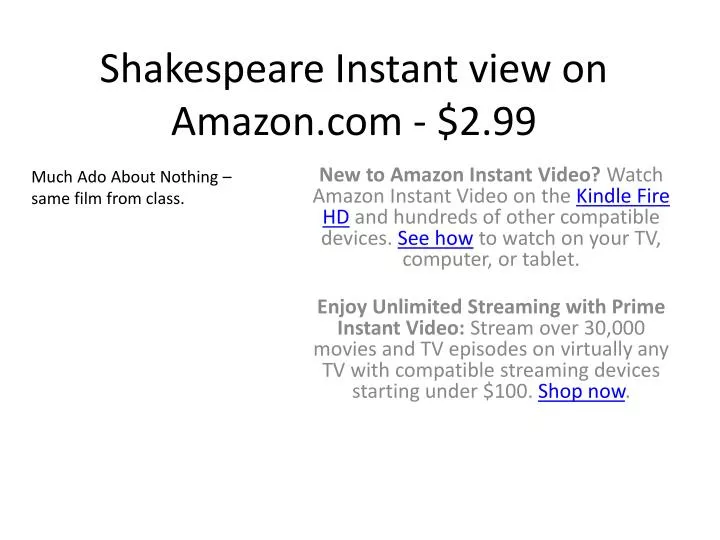 shakespeare instant view on amazon com 2 99