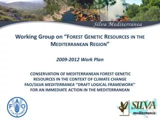 I) Objectives The overall objective of the programme is to contribute to adaptation of Mediterranean Forest to Climat
