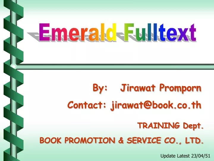 by jirawat promporn contact jirawat@book co th