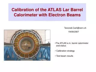 Calibration of the ATLAS Lar Barrel Calorimeter with Electron Beams