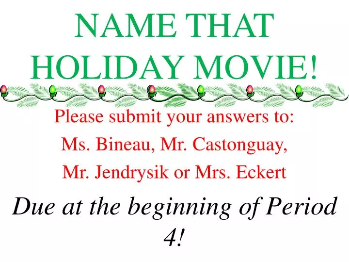 name that holiday movie