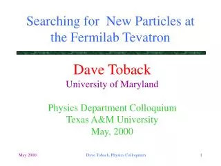 Searching for New Particles at the Fermilab Tevatron