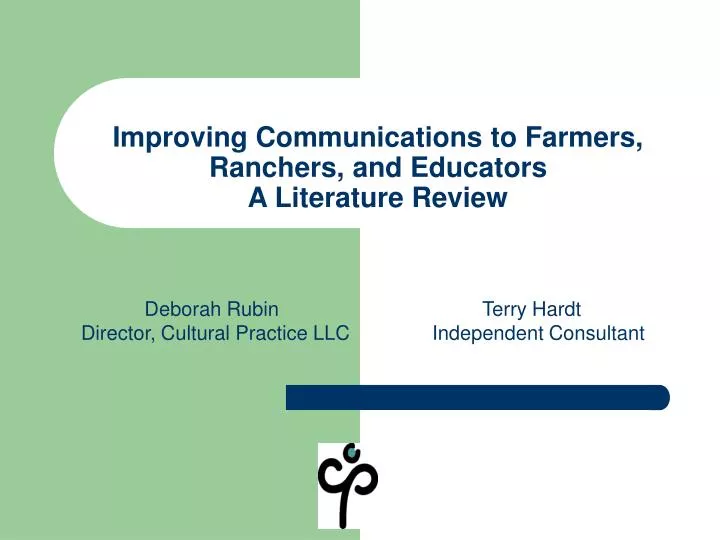 improving communications to farmers ranchers and educators a literature review