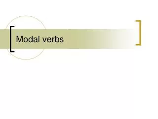 Modal verbs