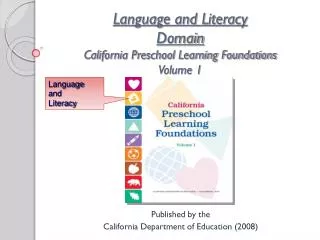 Language and Literacy Domain California Preschool Learning Foundations Volume 1