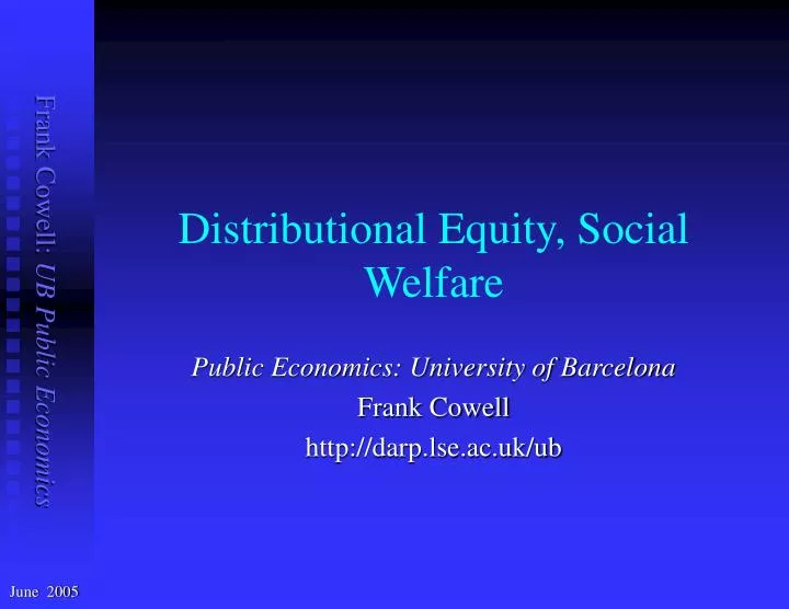 distributional equity social welfare