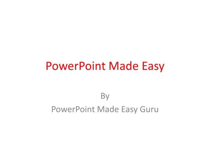 powerpoint made easy