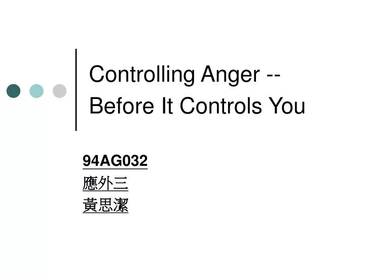 controlling anger before it controls you