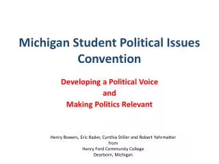 Michigan Student Political Issues Convention