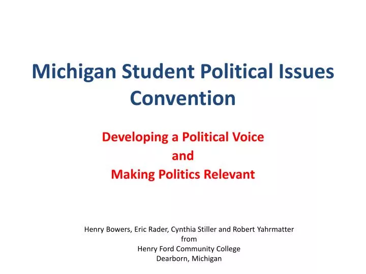 michigan student political issues convention