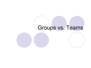 Groups vs. Teams