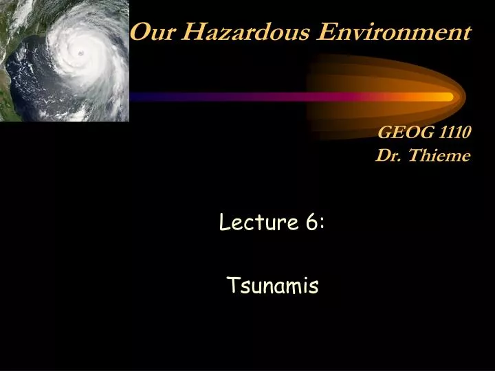lecture 6 tsunamis