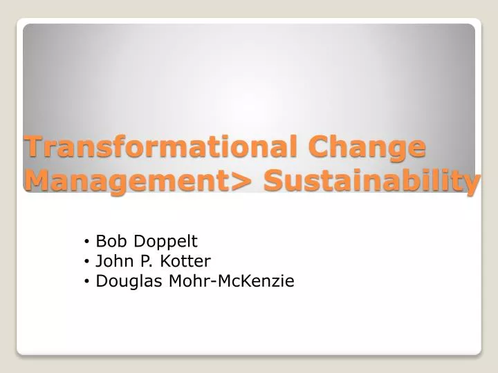 transformational change management sustainability