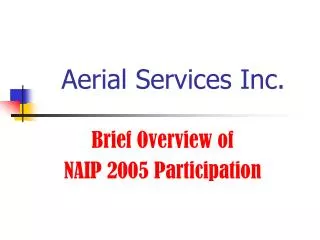 Aerial Services Inc.