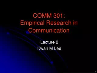 comm 301 empirical research in communication