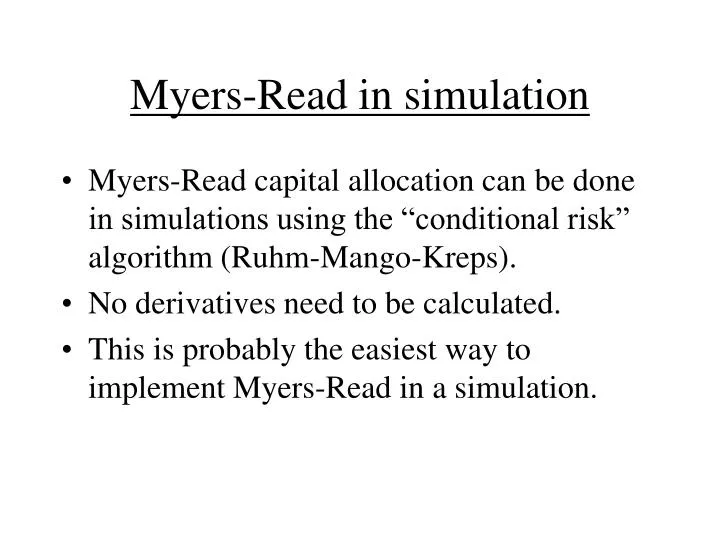 myers read in simulation