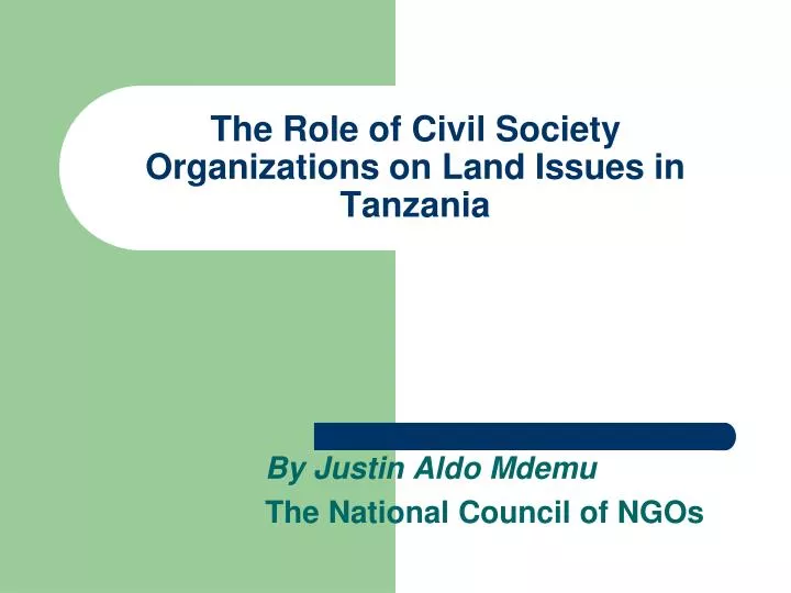 the role of civil society organizations on land issues in tanzania
