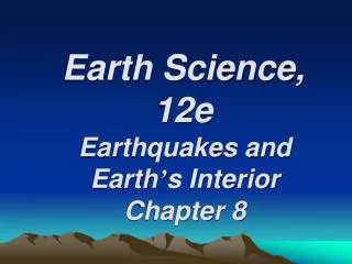 Earth Science, 12e