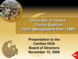 University of Central Florida Stadium Traffic Management Plan (TMP)
