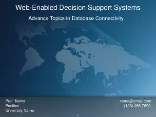 Web-Enabled Decision Support Systems