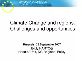 Climate Change and regions: Challenges and opportunities