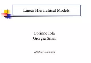 Linear Hierarchical Models