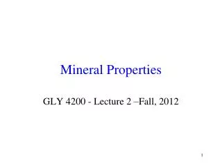 Mineral Properties