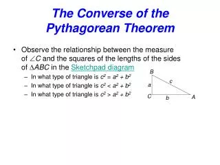 The Converse of the Pythagorean Theorem