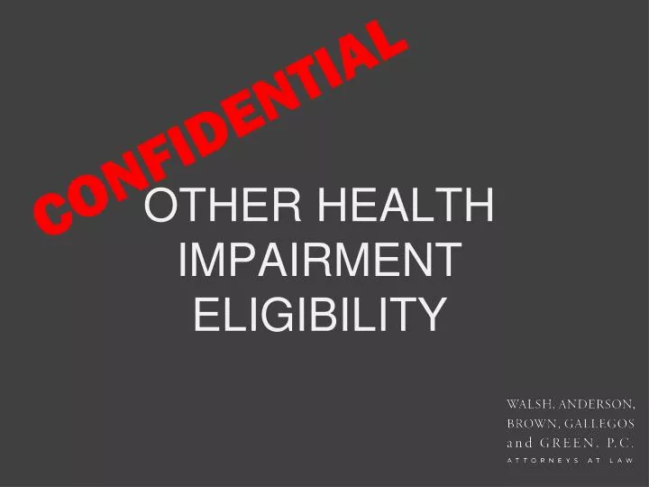 other health impairment eligibility