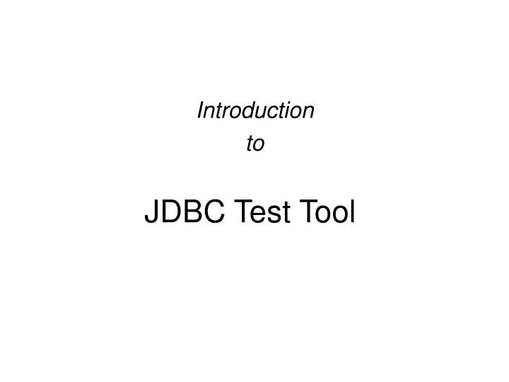 jdbc test tool