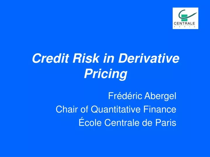 credit risk in derivative pricing