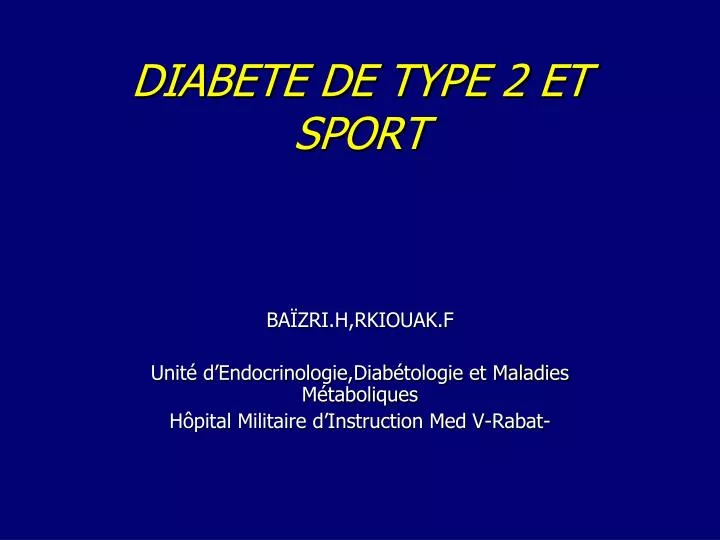 diabete de type 2 et sport
