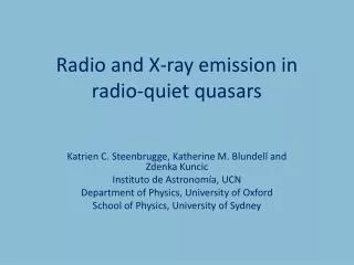 Radio and X-ray emission in radio-quiet quasars