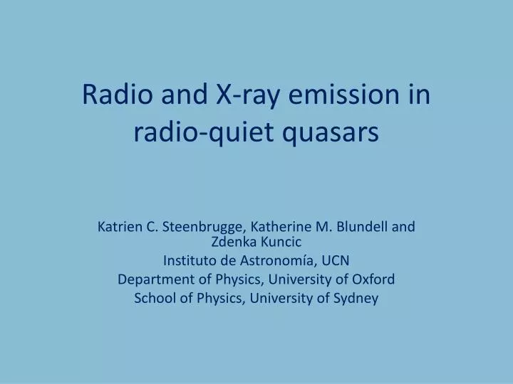 radio and x ray emission in radio quiet quasars